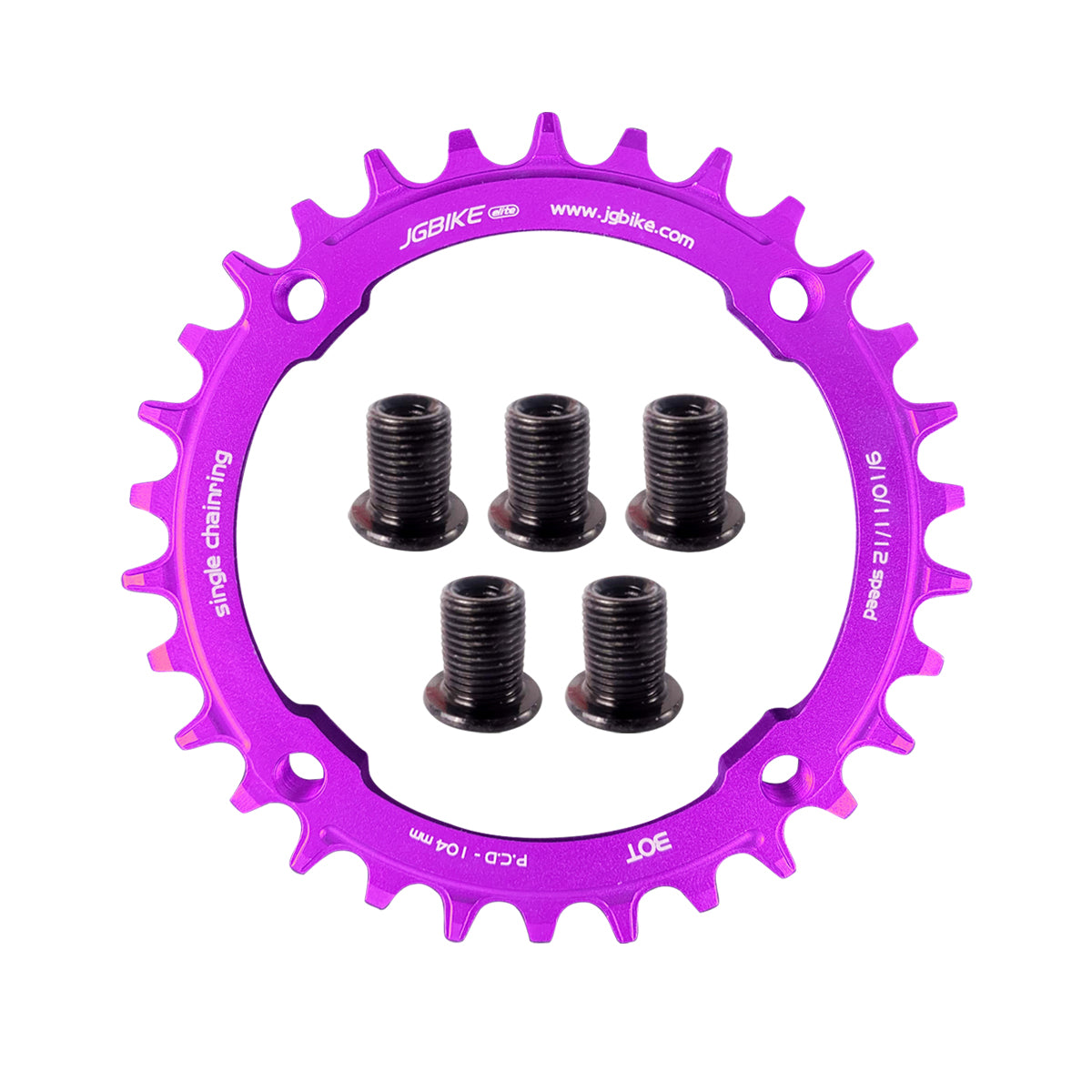 JGbike Round Oval Chainring 104mm BCD Narrow Wide for 8 9 10 11 12 Speed MTB XC Trail Mountain Bike Bicycle