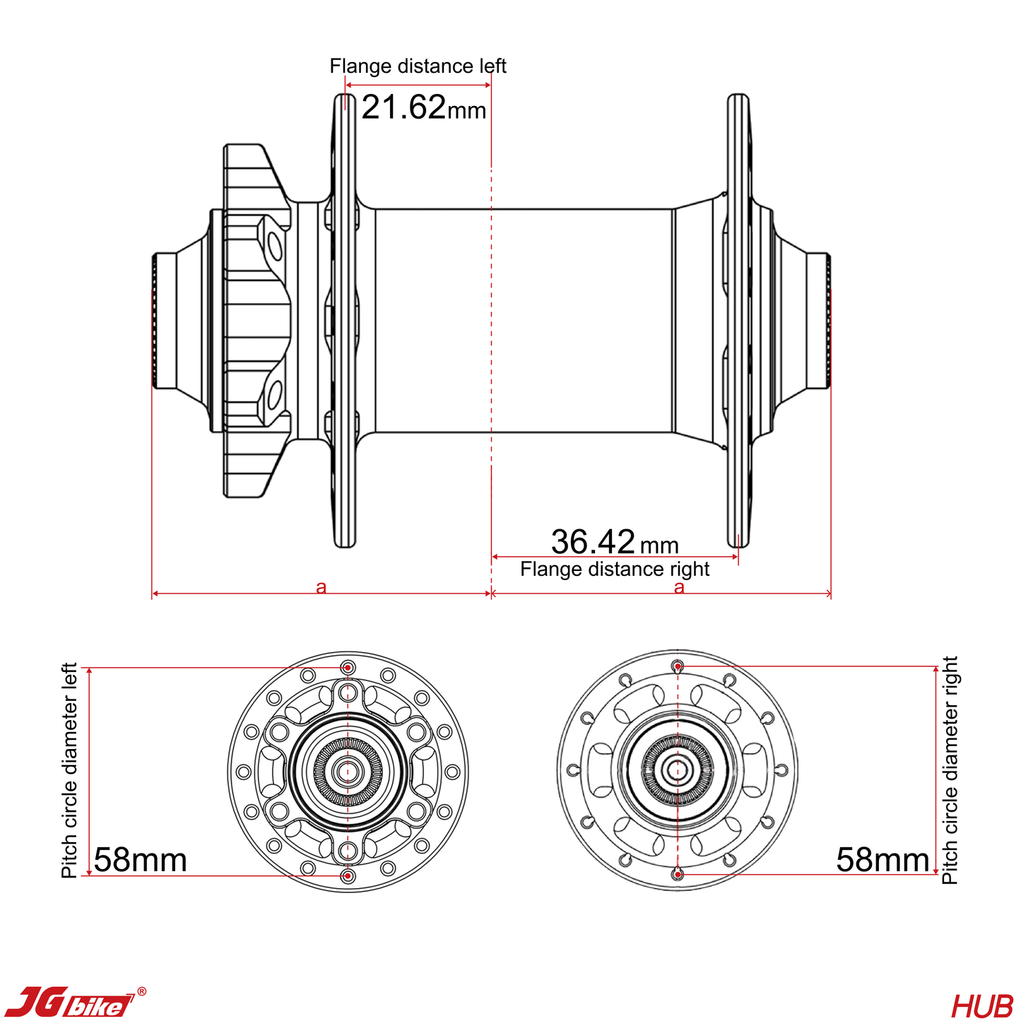 JGbike MTB V2 Hubs, 6 Pawls, 57 Teeth, 114 Points Engagement, 32H for 6 Bolts Disc Brake, Compatible for Shimano HG MS and Sram XD Driver Body, 8 9 10 11 12 Speed