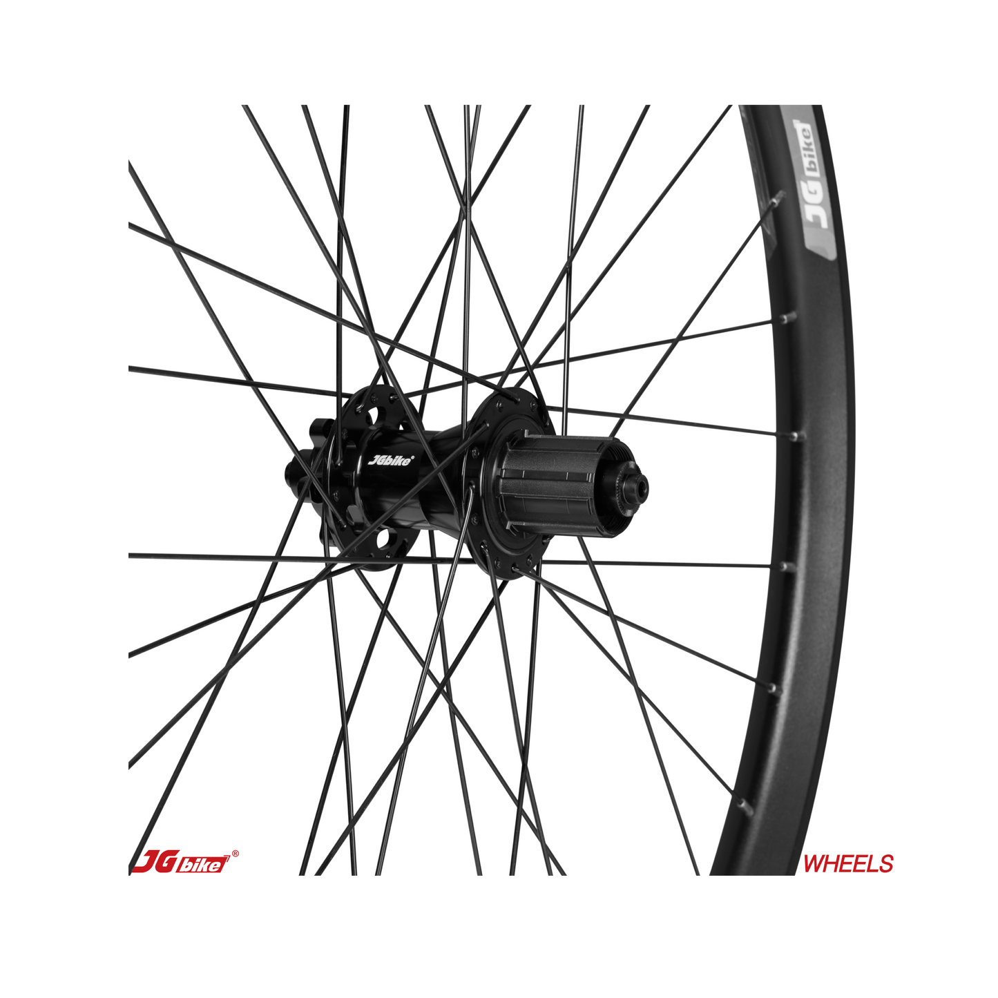 JGbike Mountain Bike Wheelset M30 26" 27.5" 29" tubeless Ready with 57T 6 pawls 114points 32H hubs, Double Wall Alloy 6-Bolts Disc Brake Mount for Shimano SRAM Driver