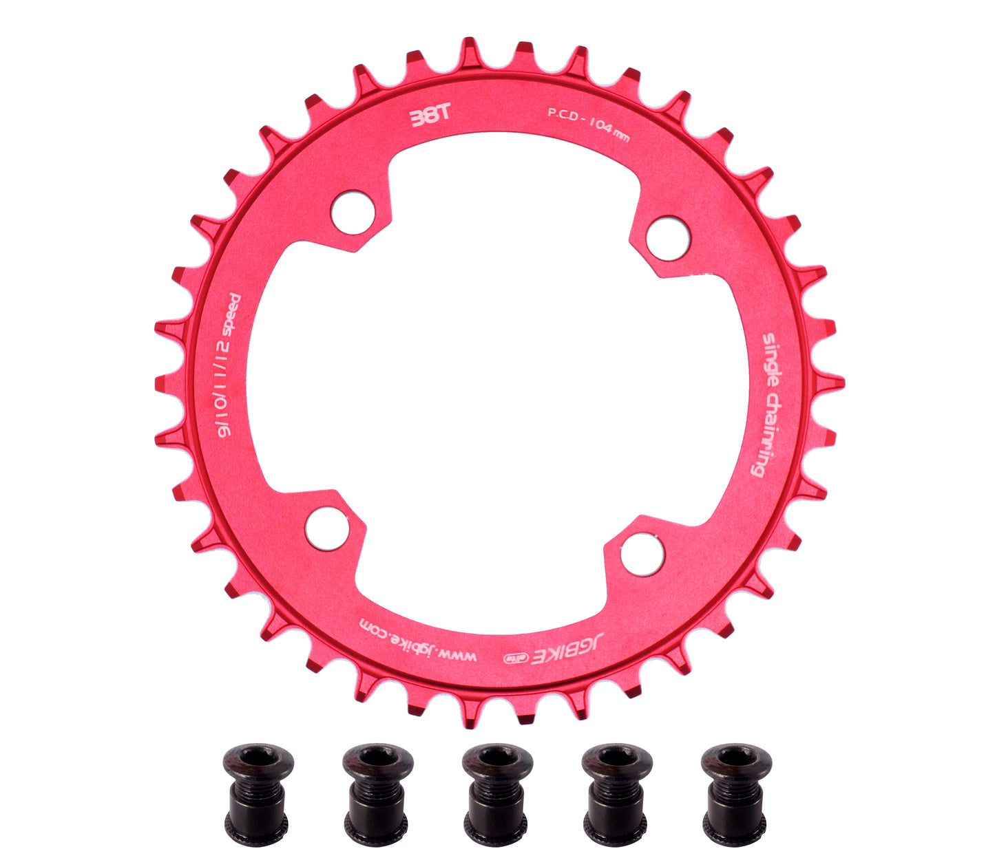 JGbike Round Oval Chainring 104mm BCD Narrow Wide for 8 9 10 11 12 Speed MTB XC Trail Mountain Bike Bicycle
