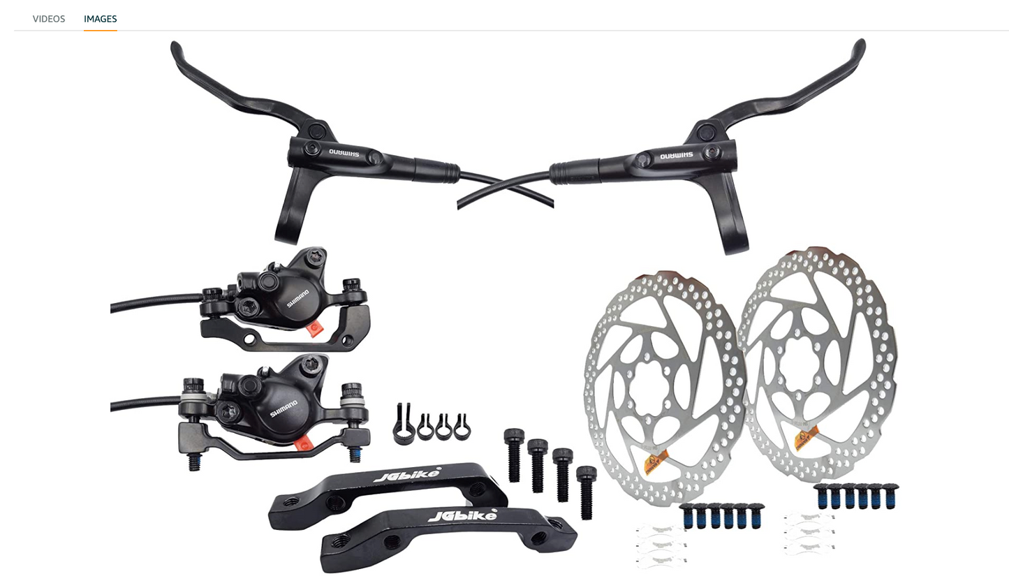 JGbike Shimano MT200 MTB Hydraulic Disc Brake Set for Mountain Bike Bicycle MTB XC Trail, e-Bike, Fat Bike, The Best Upgrade kit for Mechanical Disc Brake